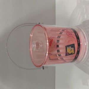 FAO Schwarz 1995 Barbie Ice Bucket Pink Acrylic MCM Style Vintage